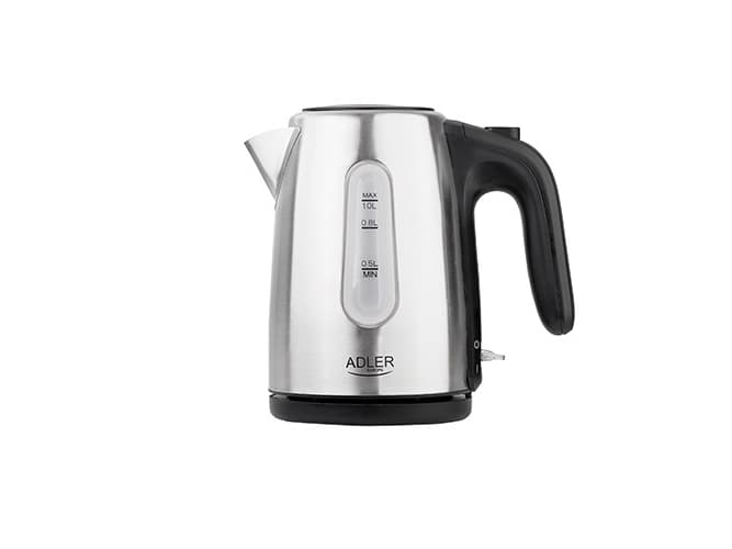 Adler AD 1273, 1 L, 1200 W, Musta, Hasselpähkinä, Ruostumaton teräs, Ruostumaton teräs, Veden tason ilmaisin