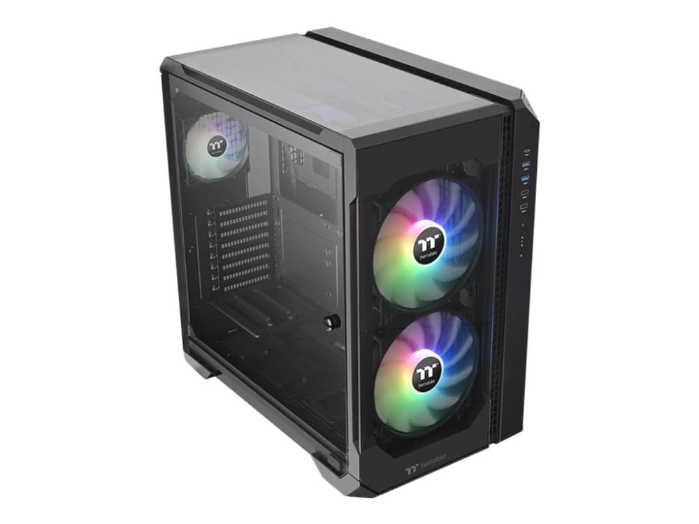 Thermaltake View 51 TG ARGB, Midi Tower, PC, Musta, ATX, EATX, mikro ATX, Mini-ITX, Terästä, Pelaaminen