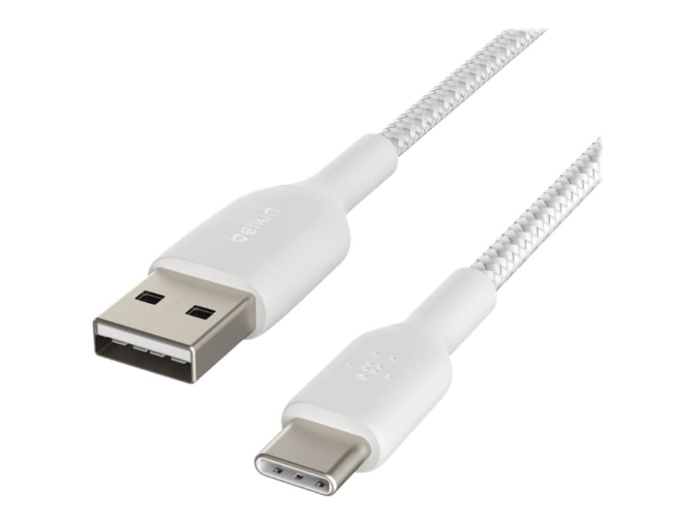 Belkin BoostCharge, 2 m, USB A, USB C, Valkoinen