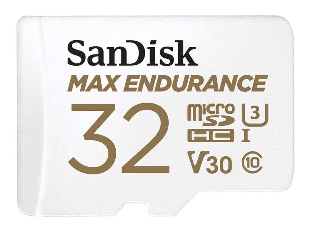 SanDisk Max Endurance - Flash-muistikortti (microSDHC-SD-sovitin sisältyy) - 32 GB - Videoluokka V30 / UHS-I U3 / Class10 - microSDHC UHS-I
