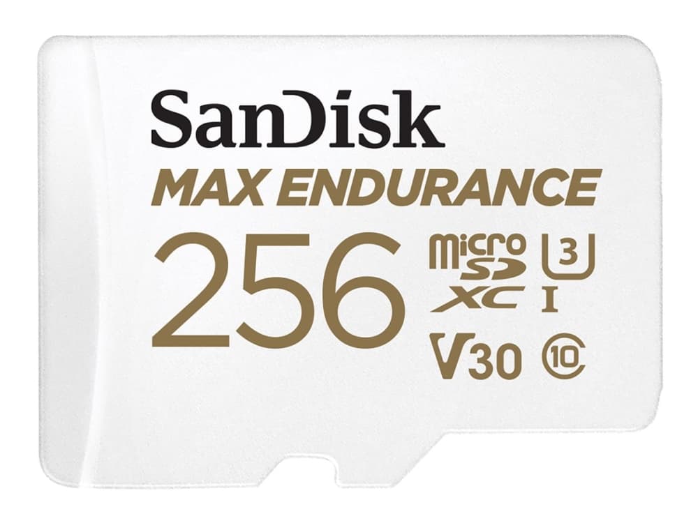 SanDisk Max Endurance - Flash-muistikortti (microSDXC-SD-sovitin sisältyy) - 256 GB - Videoluokka V30 / UHS-I U3 / Class10 - microSDXC UHS-I