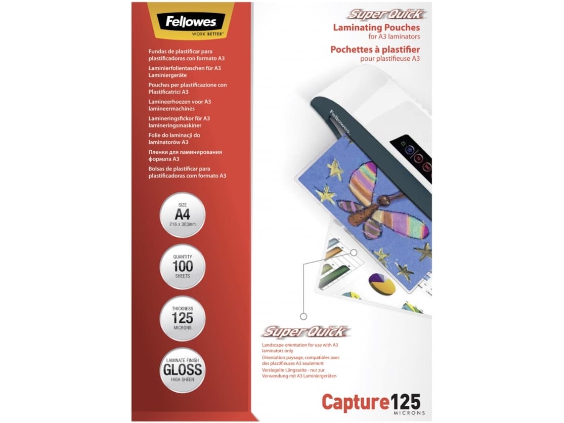 Fellowes 5440101, Läpinäkyvä, Muovi, A4, 306 mm, 216 mm, 26 mm