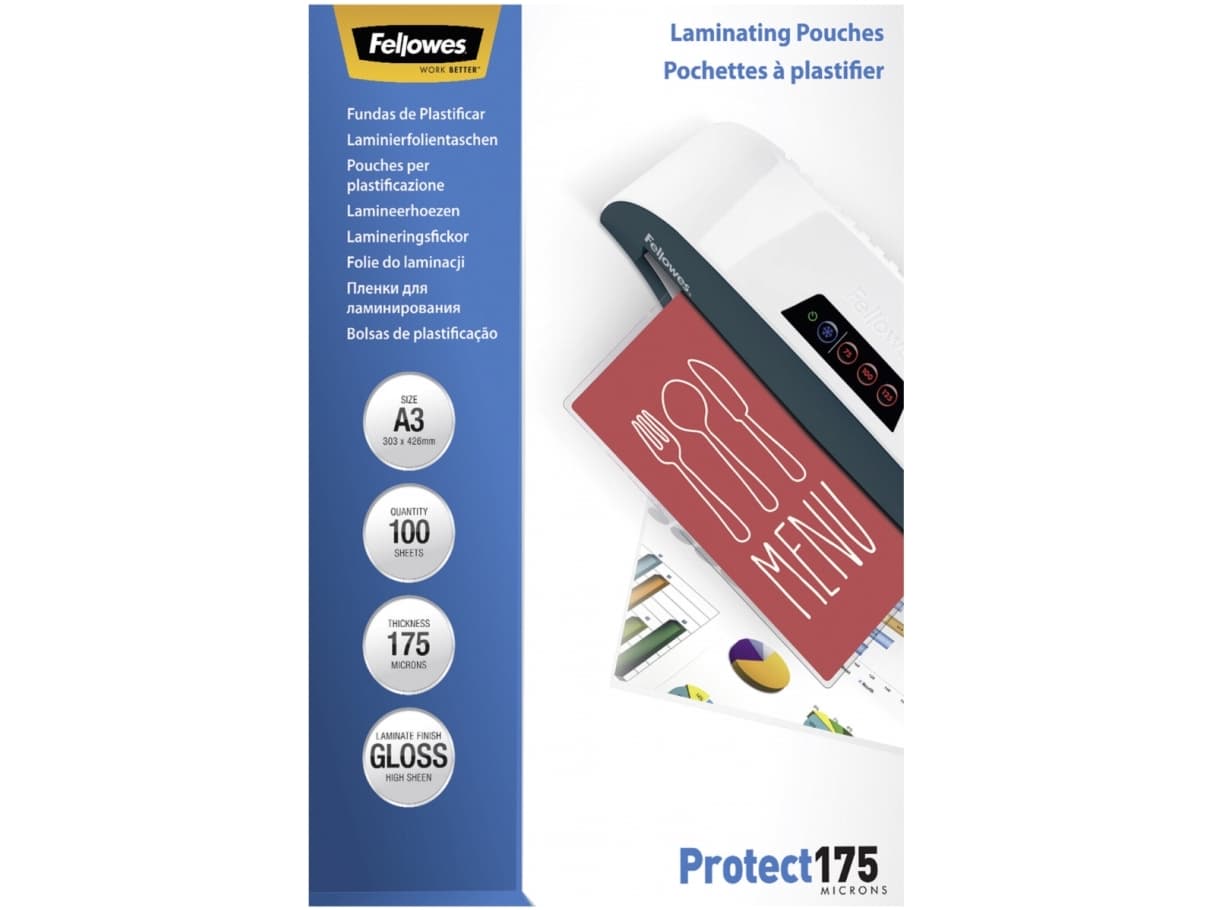 Fellowes 5308803, Läpinäkyvä, Muovi, A3, 308 mm, 1 mm, 428 mm