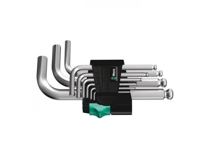 Wera 05133163001, L-muotoinen kuusiokoloavain, Metrinen, 9 kpl, 1.5,2,2.5,3,4,5,6,8,10 mm, 25 mm, 78 mm