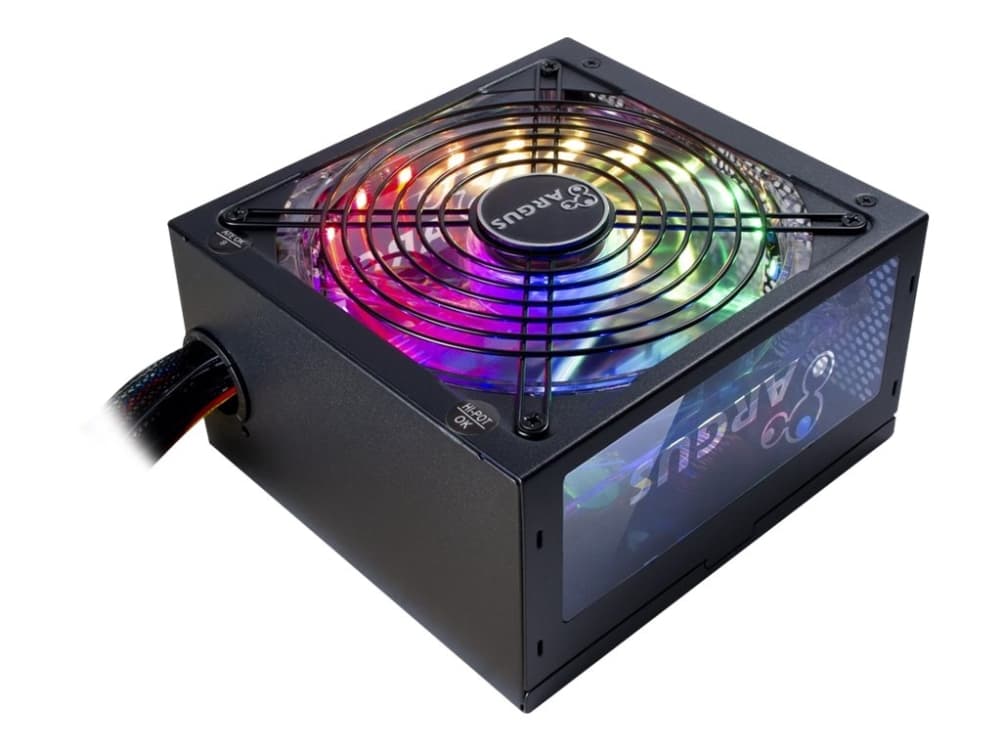 Argus RGB-600W II - Virtalähde (sisäinen) - ATX12V 2.3 - 80 PLUS Bronze - AC 100/240 V - 600 Watt - aktiivinen PFC - musta