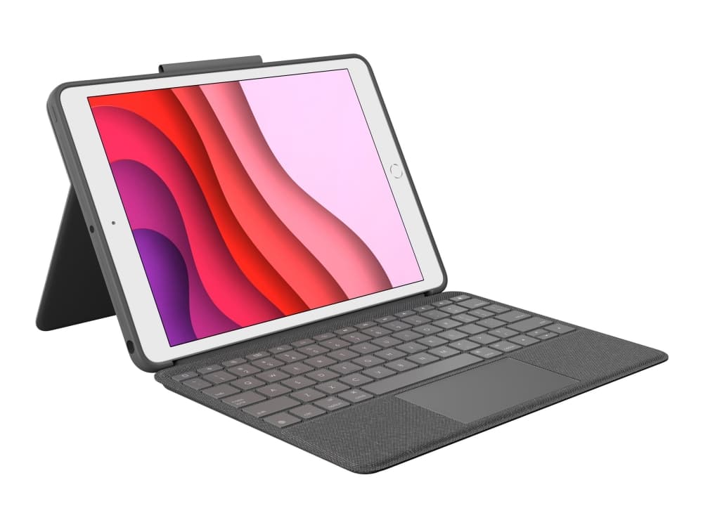 Logitech Combo Touch - Tastatur og folio-kasse - med trackpad - bagbelyst - Apple Smart connector - QWERTY - Pan Nordic - grafit - for Apple 10.2-inch iPad (7. generation, 8. generation, 9. generation)
