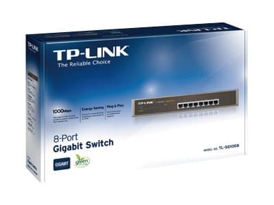 TP-Link TL-SG1008, Hallitsematon, Gigabit Ethernet (10/100/1000), Täysin kaksipuolinen, Telineasennus, 1U