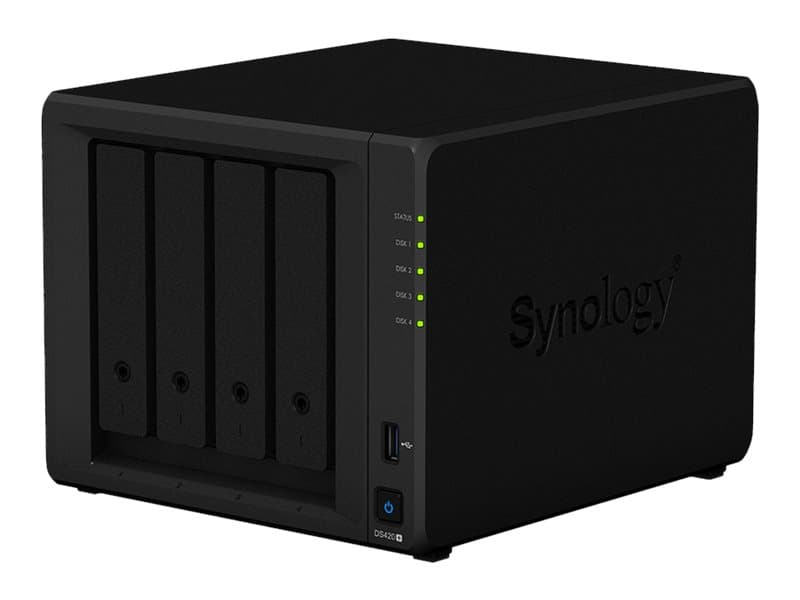 Synology Disk Station DS420+ - NAS-palvelin - 4 lokeroa - RAID RAID 0, 1, 5, 6, 10, JBOD - RAM 2 GB - Gigabit Ethernet - iSCSI-tuki