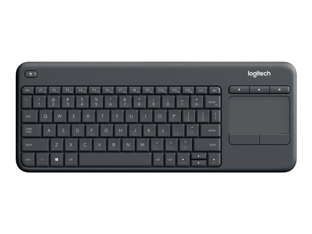 Logitech Wireless Touch Keyboard K400 Plus - Näppäimistö - trådløs - 2.4 GHz - nordisk - sortti