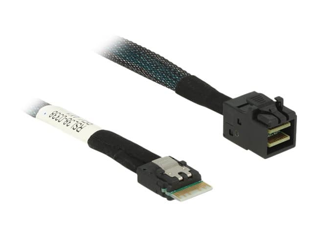 DeLOCK 85081, 0,5 m, Slim SAS SFF-8654 4i, Mini SAS HD SFF-8643, Uros/uros, 12 Gbit/s, Muovipussi