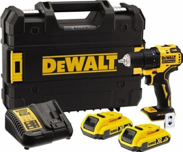 DeWALT DCD708D2T-QW, Akkuruuvinväännin, Pistoolikahva, Musta, Keltainen, 1650 RPM, 450 RPM, 26 Nm
