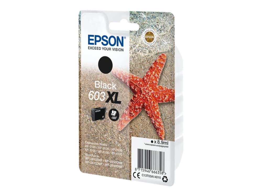 Epson Singlepack Black 603XL Ink, Korkea (XL) värintuotto, 8,9 ml, 1 kpl