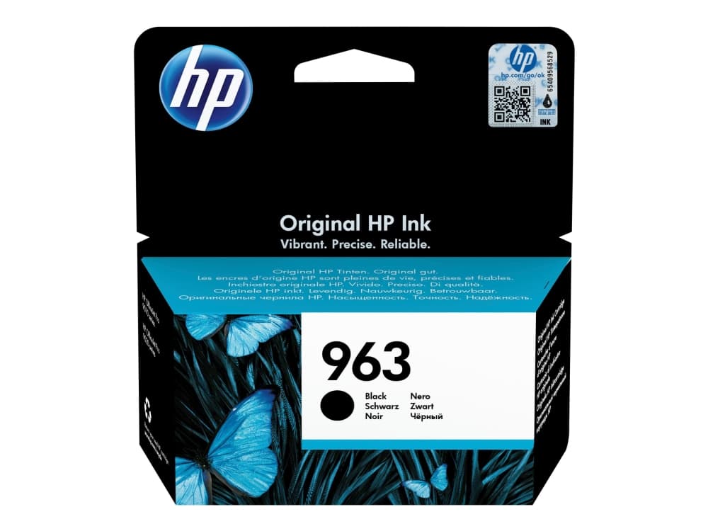 HP 963 alkuperäinen musta mustepatruuna, Perusvärintuotto, Väriainepohjainen muste, 24,09 ml, 1000 sivua, 1 kpl