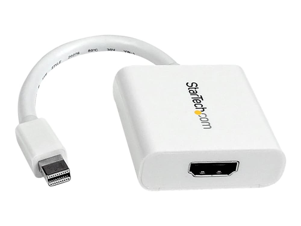 StarTech.com Mini DisplayPort® to HDMI® Video Adapter Converter 1920x1200 - Valkoinen Mini DP to HDMI Adapter M/F (MDP2HDW) - Videosovitin - Mini DisplayPort uros HDMI naaras - 17 cm - valkoinen - valkoinen