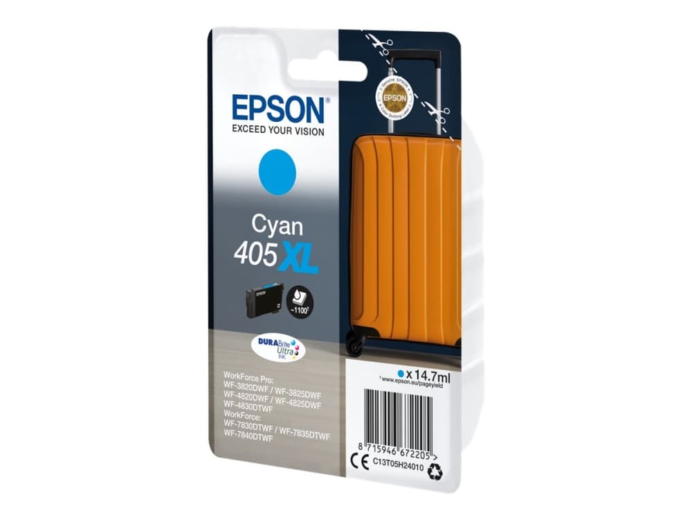Alkuperäinen Epson 405XL mustepatruuna - 14,7 ml - syaani