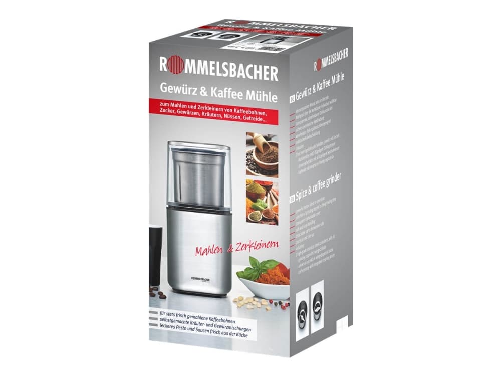 Rommelsbacher EGK 200, Jauhatusterä, 70 g, Ruostumaton teräs, 200 W, 230 V, 100 mm
