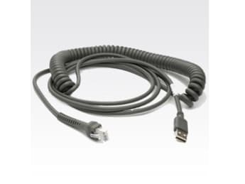 Zebra - USB-kaapeli - USB - 2,7 m - kierretty - Symbol LS2208, LS4208, LS4278, LS4278 Zebra VC80X -laitteille