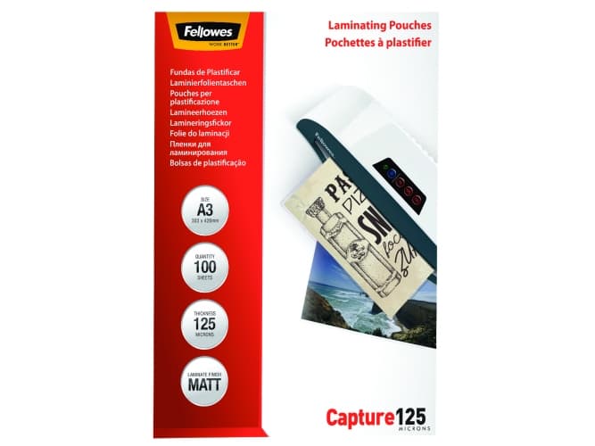 Fellowes 5328601, A3, 125 µm, Matta, 100 kpl