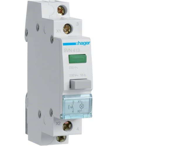 Hager SVN413, 230 V, 50 - 60 Hz, 16 A, 17,5 mm, 83 mm
