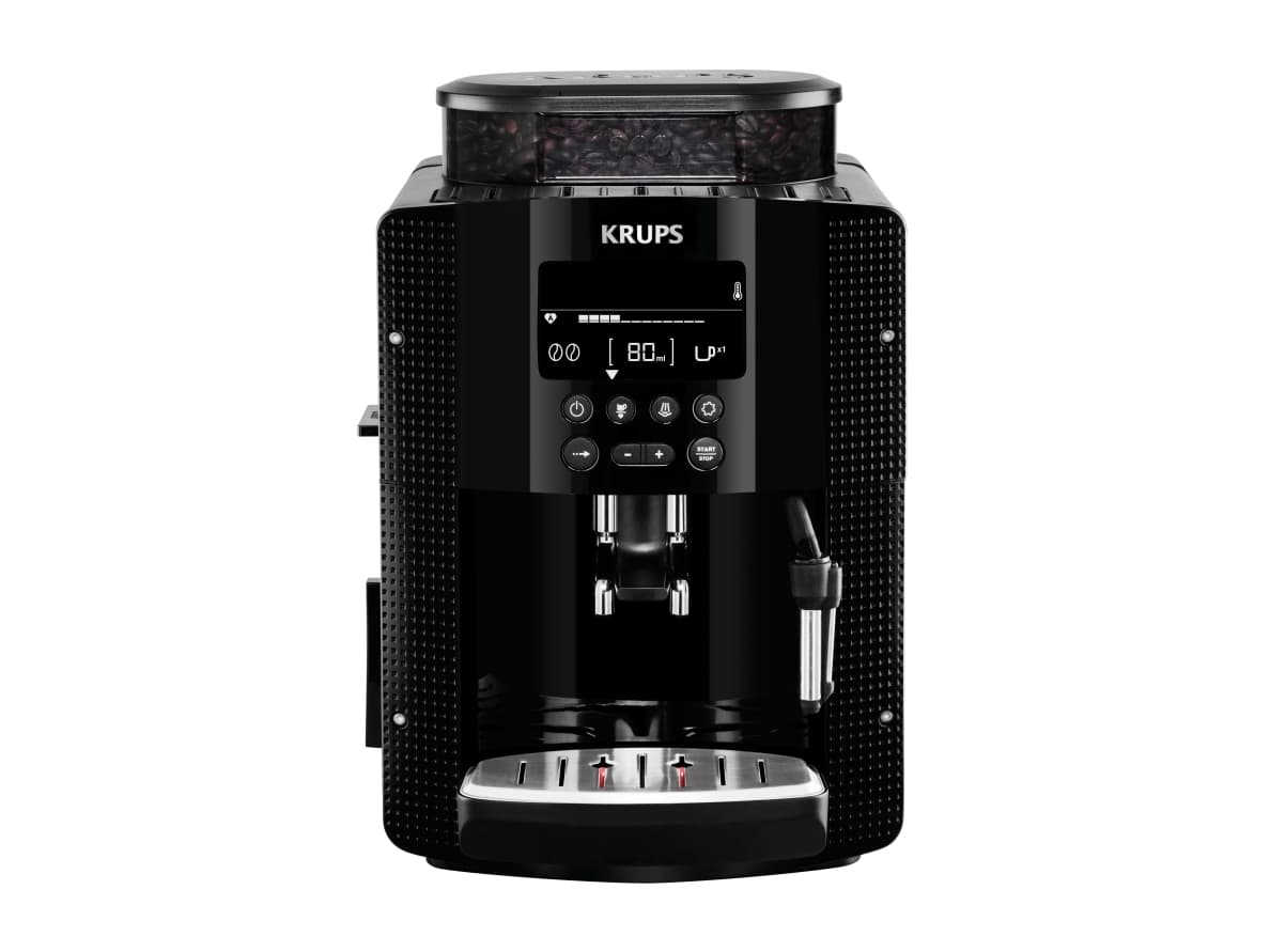 Krups EA8150, Espressokone, 1.7 L, Kahvipavut, Jauhettu kahvi, Sisäänrakennettu kahvimylly, 1450 W, Musta