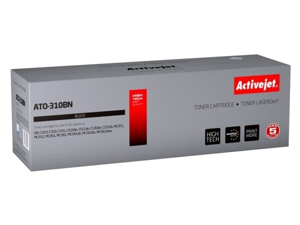 Activejet värikasetti ATO-310BN (korvaava OKI 44469803 Supreme 3500 sivua musta), 3500 sivua, musta, 1 kpl