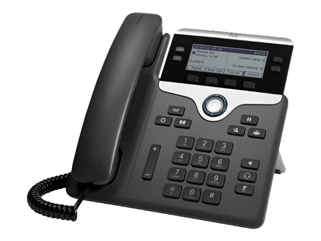 Cisco 7841, IP Phone, musta, Hopea, Johdollinen puhelin, Polykarbonaatti, Pöytä/Seinä, 4 linjat
