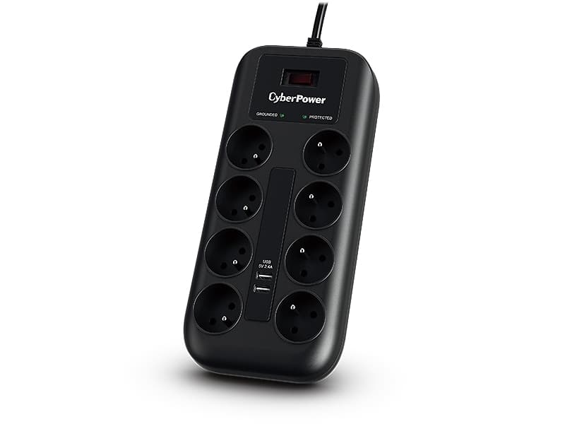 CyberPower Tracer III P0820SUF0-FR, 1050 J, 8 vaihtovirtapistoketta, tyyppi E, 200 - 250 V, 50 - 60 Hz, 2,4 A, 2,4 A