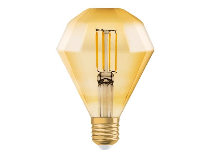 OSRAM Vintage 1906 - LED hehkulamppu - timantin muotoinen - E27 - 4,5 W (40 W vastaava) - luokka E - lämmin mukavuusvalo - 2500 K - kultainen