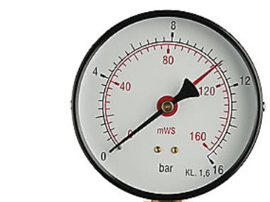 Vandsøjlemåler Ø80, 0-6 mVS - Ø80, 1/2"" (ned), 0-6 mVS tai 0,6 bar tai m/stilleviser