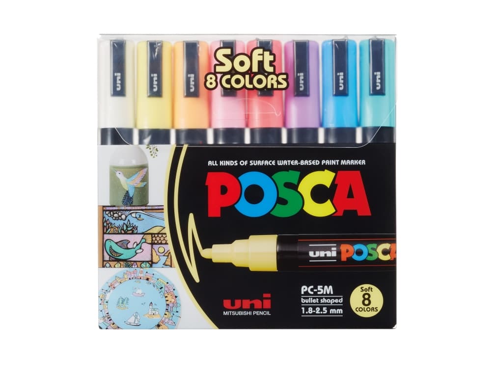 POSCA-merkintäsarja Soft Colours, PC-5M 8 ass.