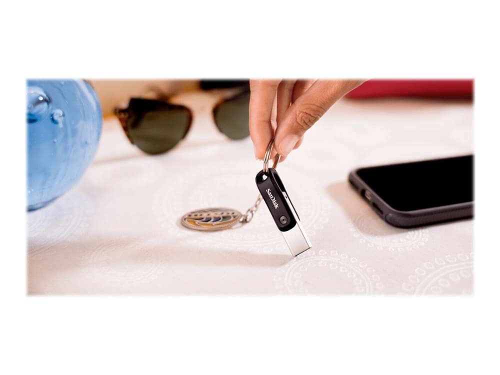Hama 00183589, 256 GB, USB Type-A / Lightning, 3.2 Gen 1 (3.1 Gen 1), Taittuva, Salasanasuojaus, Musta, Hopea