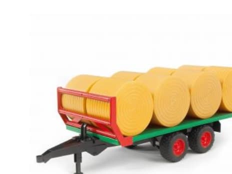 Bruder Bale transport trailer with 8 round bales toy