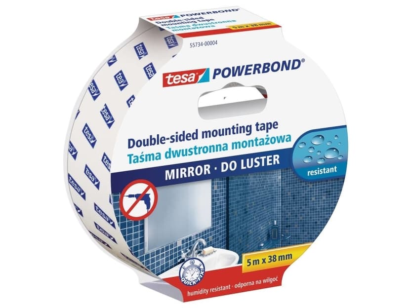 tesa MIRROR 55734-00000-02 Monteringsbånd tesa® Powerbond Hvid (L x B) 5 m x 38 mm 1 stk