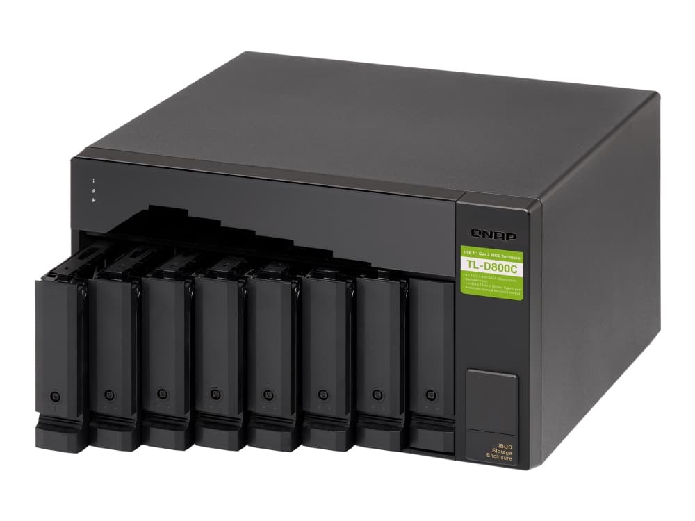 QNAP TL-D800C - Kiintolevymallisto - 8 paikkaa (SATA-600) - USB 3.2 Gen 2 (ulkoinen)