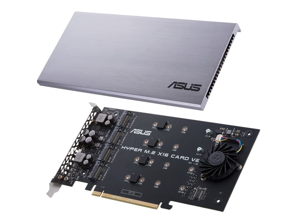 ASUS HYPER M.2 X16 CARD V2 - Liitäntäsovitin - M.2 - Laajennuspaikka M.2:een - M.2-kortti - PCIe 3.0 x16