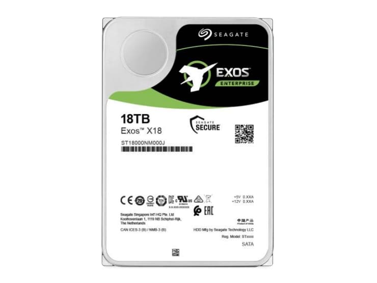 Seagate Exos X18 -kiintolevy ST18000NM000J 18TB SATA-600 7200rpm - Tehdastodistettu