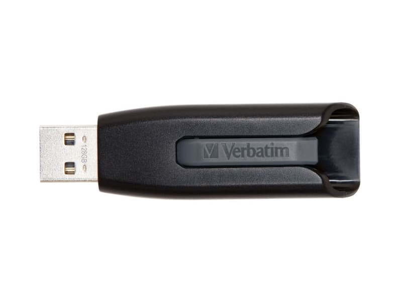 Verbatim V3, 128 GB, USB A-tyyppi, 3.2 Gen 1 (3.1 Gen 1), 80 MB/s, Liuku, Musta