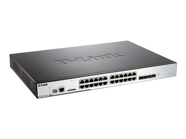 D-Link DWS-3160-24PC, Hallittu, L2+, Täysin kaksipuolinen, Power over Ethernet -tuki, Telineasennus, 1U