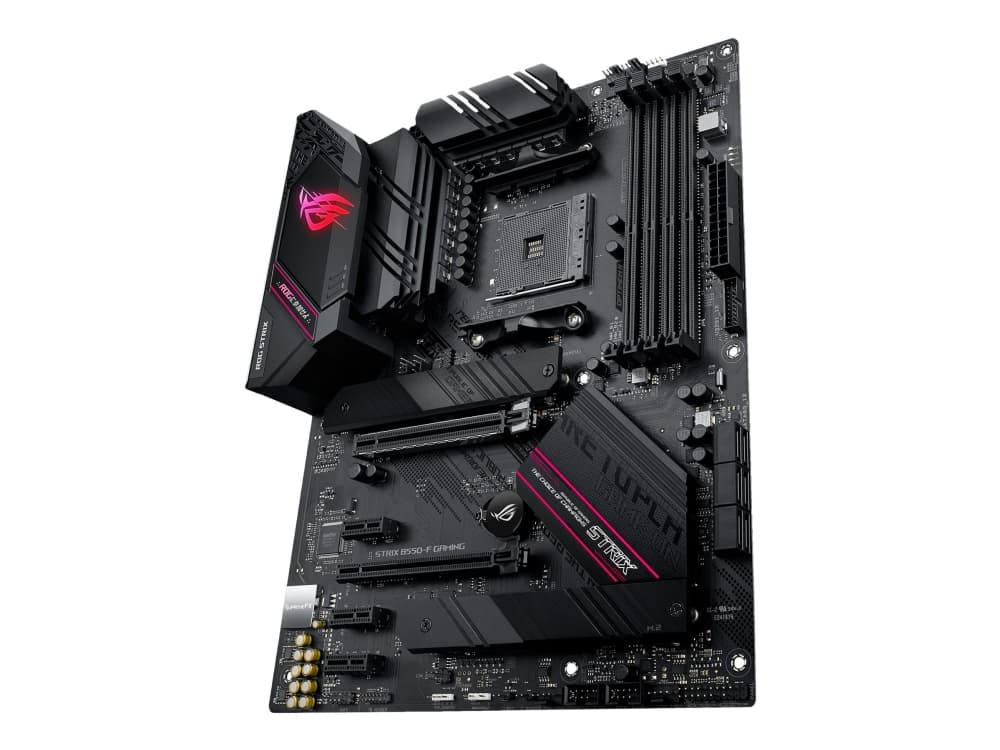ASUS ROG STRIX B550-F GAMING - Emolevy - ATX - Socket AM4 - AMD B550 Chipset - USB-C Gen2, USB 3.2 Gen 1, USB 3.2 Gen 2 - 2.5 Gigabit LAN - sisäinen grafiikka (CPU tarvitaan) - HD Audio (8-kanavainen)
