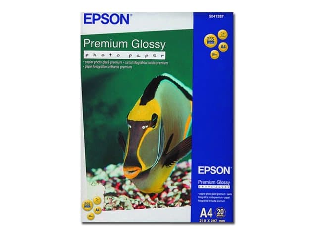 Epson Premium - Kiiltävä - A4 (210 x 297 mm) - 255 g/m² - 20 arkkia valokuvapaperia - EcoTank ET-2650, 2750, 2751, 2756, 2850, 2851, 2856, 4750, 4850 - EcoTank ET-2650, 2750, 2756, 2850, 2856, 4750, 4850
