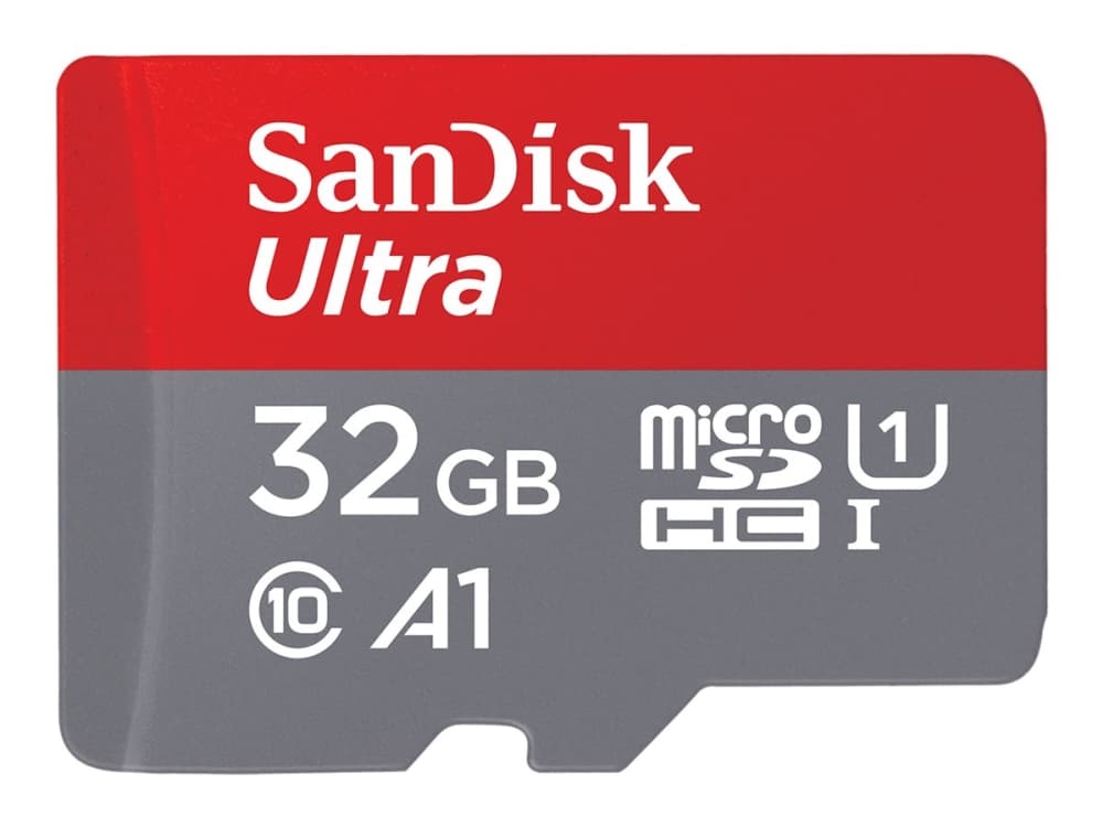 SanDisk Ultra, 32 GB, MicroSDHC, Luokka 10, 120 MB/s, Class 1 (U1), Harmaa, Punainen