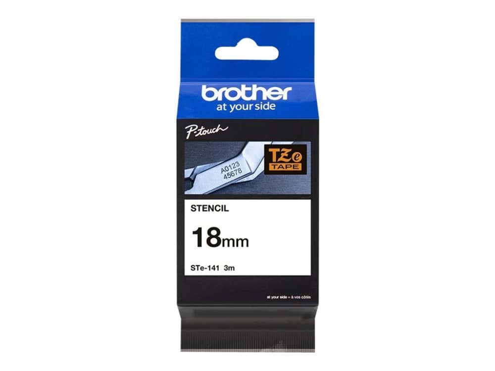 Brother STE-141, 1 kpl, TZ/TZe, musta, Kiina, 5 vuosi/vuosia, 1,8 cm