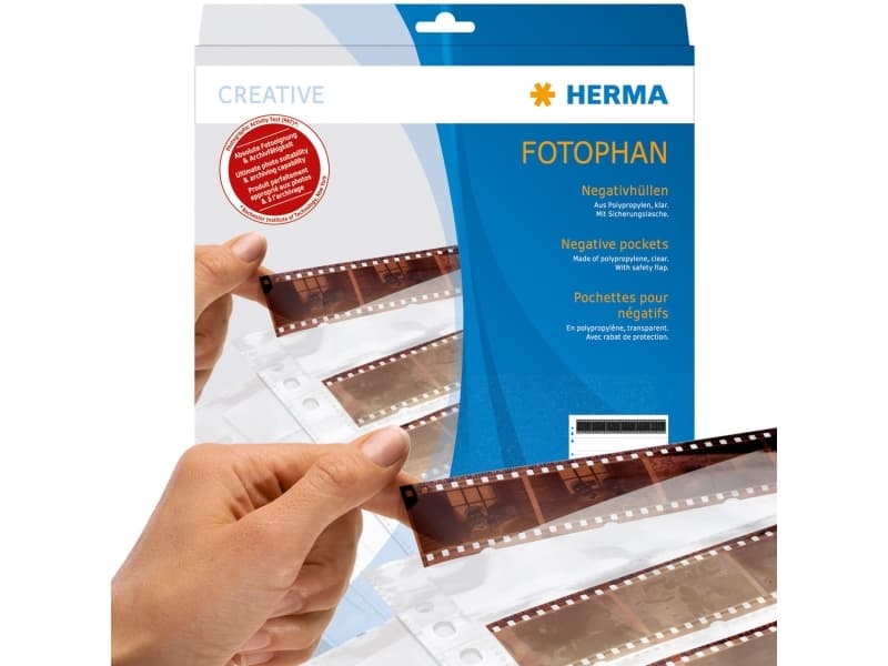HERMA 7767, Negatiivin tallennussivu, Läpinäkyvä, Polypropeeni (PP), 100 sivua