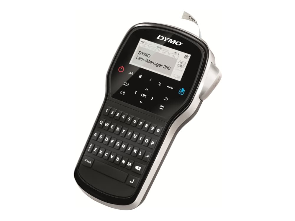 DYMO LabelManager 280, QWERTY, D1, Lämpösiirto, musta, Hopea