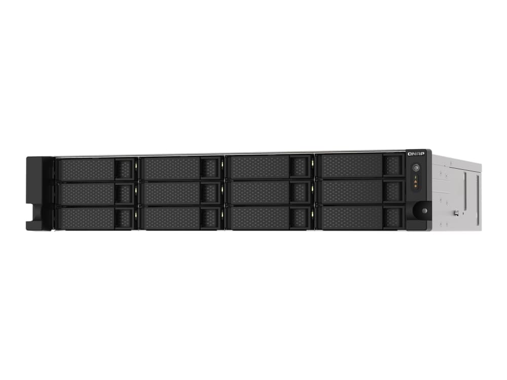 QNAP TS-1273AU-RP - NAS-palvelin - 12 lokeroa - rackversio - SATA 6Gb/s - RAID 0, 1, 5, 6, 10, JBOD, 5 hot spare, 6 hot spare, 10 hot reserve - RAM 8 GB - Gigabit Ethernet / 2.5 Gigabit Ethernet - iSCSI-tuki - 2U