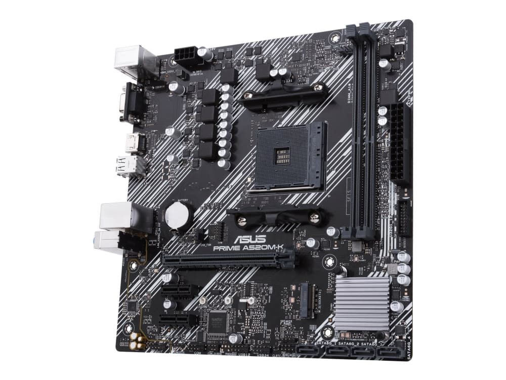 ASUS PRIME A520M-K - Emolevy - micro-ATX - Socket AM4 - AMD A520 piirisarja - USB 3.2 Gen 1 - Gigabit LAN - sisäinen grafiikka (CPU tarvitaan) - HD Audio (8-kanavainen)