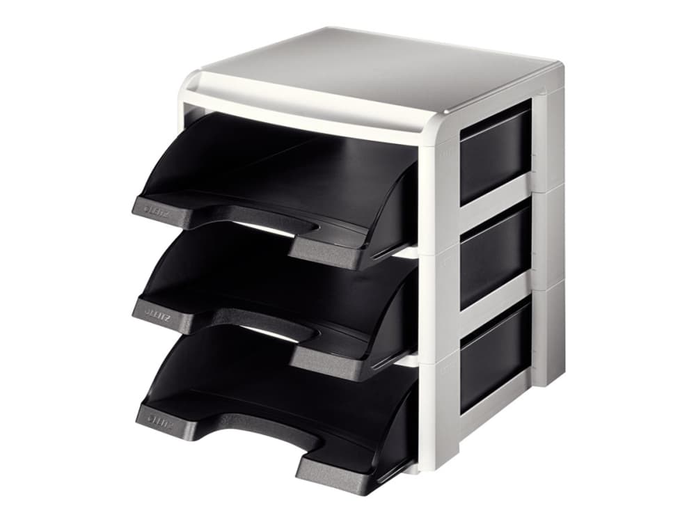 Leitz Plus lomakelaatikosto 3ltk, Muovi, musta, A4, A4, 3 laatikko(a), Kirjain