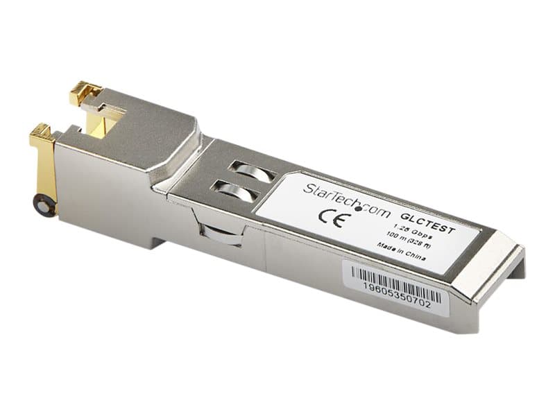 StarTech.com Cisco GLC-TE Yhteensopiva moduuli, 1000BASE-T kuparinen teollinen Gigabit Ethernet -lähetinvastaanotin, SFP-RJ45 Cat6/Cat5e 100m Extended Temp, Cisco Firepower, IE 2000, C9500, C2960 - Elinikäinen takuu (GLCTEST) - SFP (mini-GBIC) lähetinvastaanotinmoduuli (svarende til: Cisco GLC-TE) - GigE - 1000Base-T - RJ-45 - 100 m:n käyttöetäisyys