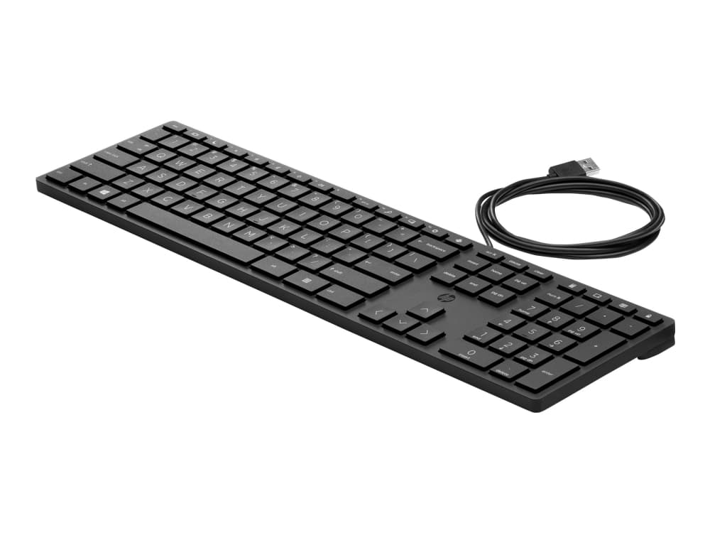 HP Wired Desktop 320K -näppäimistö, Täysikokoinen (100 %), Langallinen, USB, musta