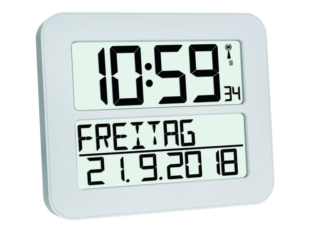 TFA-Dostmann 60.4512.02, Digitaalinen herätyskello, Valkoinen, Akku, AA, 1,5 V, 258 mm